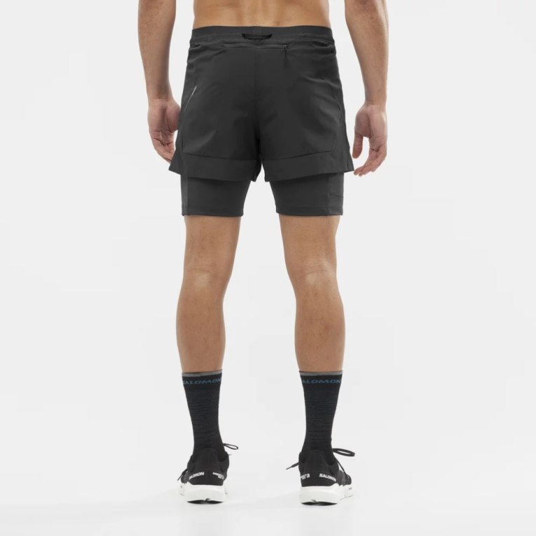 Black Salomon Cross 2in1 Men's Shorts | IE ZG1507